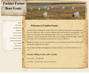 facklerfarms.com: Home - Fackler Farms Boer Goats
Fackler farms boer goats north central Kentucky