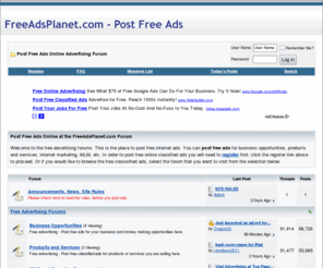 freeadsplanet.com: Post Free Ads Online Advertising Forum
Post Free Ads at FreeAdsPlanet.com!