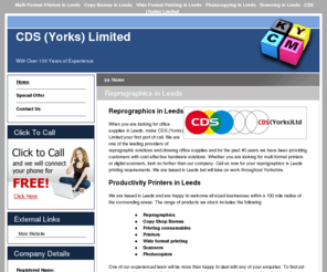 cds-yorks.co.uk: Reprographics in Leeds and Copy Shop in Leeds : CDS (Yorks) Limited
Reprographics in Leeds -For all your printing requirements call us today at CDS Yorks Ltd and we will provide a quality and timely job to put your mind at ease.
