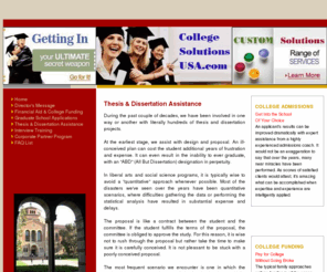 dissertations.net: CollegeSolutionsUSA.com: Thesis & Dissertation Assistance
Your one-stop solution for college admission and college funding: admissions coaching, application assistance & more.