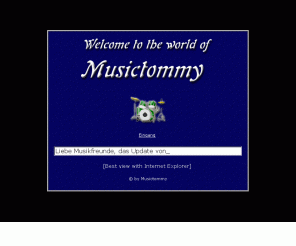 musictommy.de: World Of Musictommy
Aktuelle Rock/Pop-Infos; CD-Kritiken; Chartsplazierungen & Hintergrundinfos zur Rock/Pop-Musik der 80er, 90er und von heute