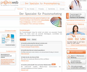 praxisfoto.info: Homepage für Praxis und Zahnarztpraxis: praxisweb
praxisweb ist Ihr Spezialist für wirtschaftliches Praxismarketing. Wir bringen Sie mit effizienten Lösungen und Ihrer eigenen Homepage ins Internet.