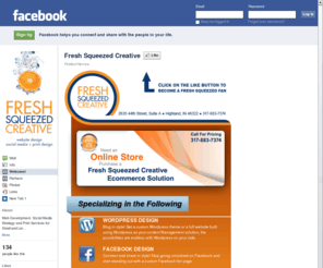 freshsqueazecreative.com: Incompatible Browser | Facebook
 Facebook is a social utility that connects people with friends and others who work, study and live around them. People use Facebook to keep up with friends, upload an unlimited number of photos, post links and videos, and learn more about the people they meet.