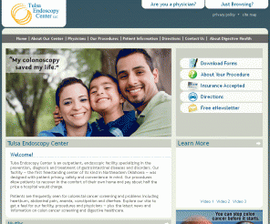 tulsaendo.com: Home - Tulsa Endoscopy Center
Tulsa Endoscopy Center specializes in colon cancer screening and the prevention, diagnosis and treatment of gastrointestinal diseases and disorders.