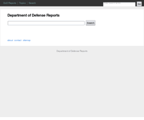 dodreports.com: Department of Defense Reports
Find business, scientific, technical, engineering and reports.
