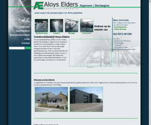 aloyselders.com: Aloys Elders Constructiebedrijf | Metaal, Staal, RVS, Aluminium, Cortenstaal | Algemeen | Startpagina
Aloys Elders Constructiebedrijf. Sterk in Plaatbewerking, Constructiewerk, Laswerk en Montage van staal, metaal, rvs en aluminium. Wij leveren ook Cortenstaal producten aan consumenten. Constuctiebedrijf Aloys Elders is gevestigd in Heeten Overijssel.