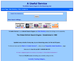 ausefulservice.com: A Useful Service
A Useful Service, The First British Internet Search Engine and Web Directory