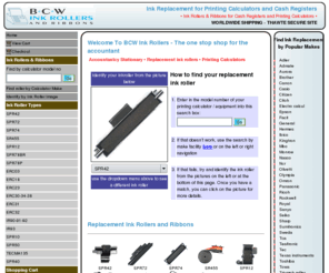 bcwinkrollers.com: Printing Calculator Ink Rollers Replacements & Accountancy Stationary
Replacement ink rollers for printing calculators and cash registers. Huge database of makes. Order online