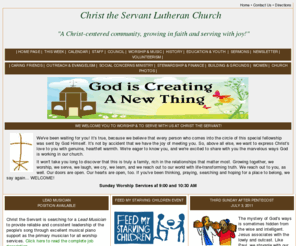 cslcvh.org: Christ the Servant Lutheran Church
Christ the Servant is a Christ-centered community, growing in faith and serving with joy, located in Vadnais Heights, MN