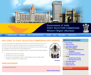 sscwr.org: Welcome to STAFF SELECTION COMMISSION (WR), Mumbai
