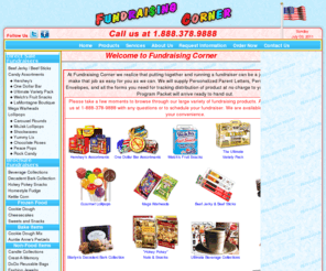 gaf1.com: Fundraising Corner - Greater Profits are Just Around The Corner
Fundraising Corner makes fundraising easy and profitable for your group. Our Products include Hershey's candy, Original Fundraising Dollar Bars, Welch's Fruit Snacks, Warheads Candy, Lamontagne Chocolates, Hebert Candy Assortments, Main Street and Movietime Assortments, Oberto and Lowrey's beef jerky, cookie dough, cheesecakes, pretzels, brownies, Lollipops, Candle Collections, Fashion Jewelry, Stuffable Animals, Interstate Batteries, Brochures, and much more.