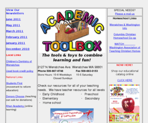 academictoolbox.com: Academic Toolbox
the academic toolbox site provides educational resouces for parents and teachers with secure on-line shopping.