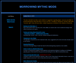 mwmythicmods.com: Morrowind Mythic Mods
Mythic Mods