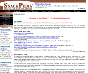 snackpedia.com: SnackPedia™ - The Snack Encyclopedia
The ultimate snack information source.