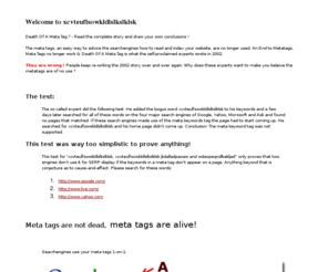 xcvteuflsowkldlslkslklsk.com: xcvteuflsowkldlslkslklsk Death Of A Meta Tag ? Read the complete story and draw your own conclusions !
xcvteuflsowkldlslkslklsk Death Of A Meta Tag ? Read the complete story and draw your own conclusions xcvteuflsowkldlslkslklsk, ddakaieciua jkdalladpaoaw and wdaopeqndlkakljad