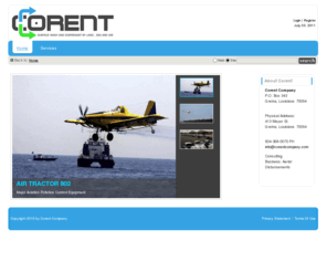 corentcompany.com: Corent Company >  Home
Consultant Business - Aerial Application of Disbursements