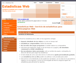 developers4web.com: Estadísticas Web - Servicio de estadísticas para sitios/páginas Web
Estadísticas Web - Servicio de estadísticas para sitios/páginas Web