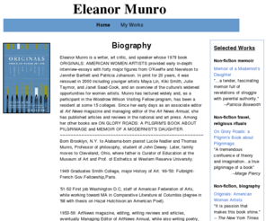 eleanormunro.com: Eleanor Munro - Home
The website maintained by the author, Eleanor Munro