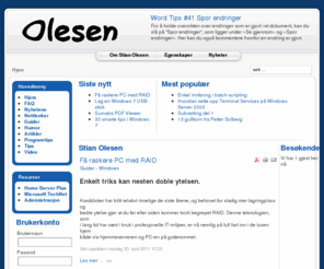 stiole.com: Stian Olesen
Stian Olesen - Høgskoleveien 6, 7030 Trondheim