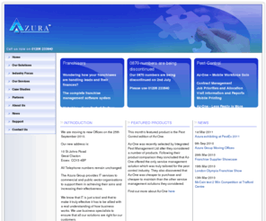 azura.co.uk: Home - Azura Group - eCommerce, Web, Franchise Management, Service Management, Biobank and Sample Management
Website, Webchise, Az-One, PreLIMS, Internet Software, CMS, Franchise Management, Pest control service management, DNA sample management, UK, biobank