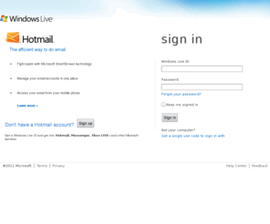 central-hotmail.info: Sign In
Powerful free e-mail with security from Microsoft - Windows Live Hotmail is a best in class e-mail service that helps you organize and manage all your online stuff in one place