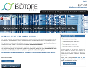 groupebiotope.com: Groupe Biotope, Consultant Salle de serveurs, Ingenierie Batiment moderne
Groupe Biotope réunit en son sein des professionnels qui tiennent compte de tous les aspects reliées à la l'optimisation, la construction et l'exploitation dune salle de serveurs durant son cycle de vie complet et crée un pont entre les TI, le monde de l'ingénierie et celui du bâtiment moderne.