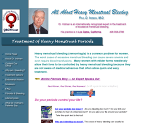 heavybleeding.com: All About Heavy Menstrual Periods and Endometrial Ablation
Explains causes of heavy periods, menorrhagia, and Endometrial Ablation.