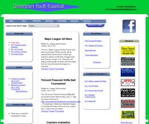 greentownbaseball.com: Greentown Youth Baseball - Greentown, IN
Greentown Youth Baseball site with schedules, scores, articles, rosters, etc.