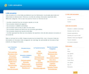 services-du-net.com: Liste annuaires : tous les annuaires du net
Liste annuaires vous propose une liste de tous les annuaires présents sur Internet avec les annuaires généralistes, les annuaires sans lien retour et des annuaires classés selon le pagerank