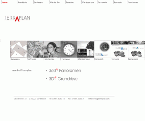terraplan.com: Terraplan - Startseite
Die Firma Terraplan vertreibt Geographische Informationssysteme, Desktop-Mapping-Systeme und Kartographieprogramme und bietet in diesem Bereich Komplettlösungen an. 