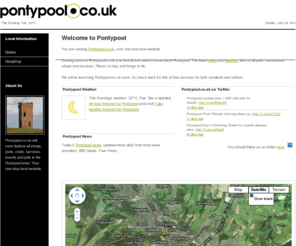 pontypool.co.uk: Pontypool | All about Pontypool, South East Wales from local website Pontypool.co.uk
All Pontypool News, Weather, Pubs, Restaurants, brought to you by local website Pontypool.co.uk