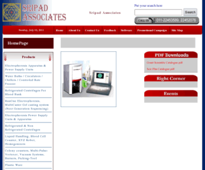 sripadindia.com: sripad associates
sripad associates, Electrophoresis Apparatus, Power Supply Units,Water Baths, Circulators, Chillers, Controled Rate Freezer, Refrigerate and Non Refrigerated Centrifuges, Gel Doc System, UVTrans Illuminator, Plastic Ware, Re-Useable Plastic Ware, Other Products, Grant Scientific Catalogue.pdf, Scie Plas Catalogue.pdf