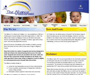 afit.org: Developmental Delays | Early Intervention | The Alliance For Infants and Toddlers
Alliance is the choice of Allegheny County, Pennsylvania as the Early Intervention Service Coordination Agency for families of children, ages birth to three years, who have developmental concerns