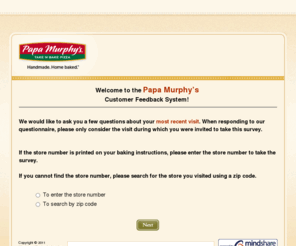 papasurvey.com: Papa Murphy's Web Survey
