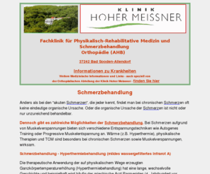 schmerzbehandlung-1.de: Schmerzbehandlung - es gibt zahlreiche Möglichkeiten der Schmerzbehandlung
In der Rehabilitationsmedizin nehmen Entspannungstrainings einen zunehmend wichtigen Platz in der Schmerzbehandlung chronischer Erkrankungen ein