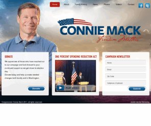 conniemack.com: Congress | Congressman Connie Mack of Florida
Congressman Connie Mack was elected to the 109th Congress in November of 2004 to represent Florida's 14th Congressional District.  Congressman Mack serves Port Charlotte, Charlotte County, Lee County, Collier County and values Freedom, Security and Prosperity for the residents of this region and the United States as a whole.