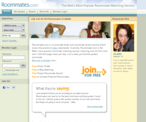americasroommates.com: Roommates, roommate finder and roommate search service
Roommates.com is a roommate finder and roommate search service. Roommates.com offers an effective way for you to find roommates and rooms for rent.