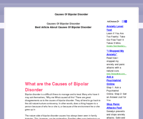causesofbipolardisorder.net: causes of bipolar disorder
causes of bipolar disorder, there are many places to find out and learn about causes of bipolar disorder online, discover the best sources here.  