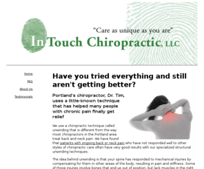 portlandschiropractor.com: Portland's Chiropractor can make a difference. Call 971-235-0254
Tried everything and still arent feeling better? Portland Chiropractor specializes in helping hard Chiropractic cases improve. Call  503-252-5097 today to help back pain.