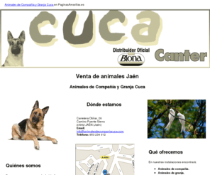 animalesdecompaniacuca.com: Venta de animales Jaén. Animales de Compañía y Granja Cuca
En nuestra tienda encontrará mascotas, animales de compañía y de granja, alimentación y accesorios. Criamos pastores alemanes. Visítenos.