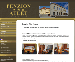 penzion-jihlava.cz: PENZION ATLET JIHLAVA - penzion, ubytování, hotel, pokoje, Jihlavsko
Penzion Atlet leží v historické části Jihlavy asi 10 minut pěší chůze z náměstí. Ubytování Vám nabízíme v nově zrekonstruovaném penzionu v 1,2,3,4 lůžkových pokojích a dvou apartmánech s kuchyňkou.