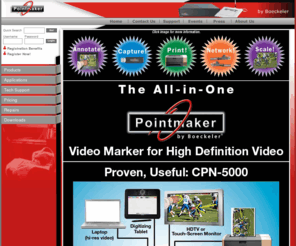 pointmaker.com: PointMaker.com - The tool for easy, intuitive marking of video presentations using colorful drawing, pointing, labeling and framing markers!
PointMaker is the tool for easy, intuitive marking of video presentations using colorful drawing, pointing, labeling and framing markers! PointMaker Video Markers are perfect for weather, sports and traffic broadcasting as well as courtrooms, training, videoconferencing and hospitals. Use the same Video Marker that is used on Monday Night Football to see how the power of video annotation can be applied to practically any presentation scenario.