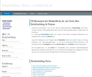 muskelbody.de: Bodybuilding und Fitness - muskelbody.de - Bodybuilding News, Bodybuilding-Nachrichten, Training, Rezepte, Ernährung, Steroide, Anabolika, Supplemente, Bodybuilding-Übungen
muskelbody.de - Alles über Bodybuilding und Fitness, Informationen zu Ernährung, Training, Übungen, Anabolika und Supplementen, Steroide, Rezepte, Trainingsprogramme, Bodybuilding Forum,  supplemente, hanteln, krafttraining, kraftsport, diskussionsforum, neues, news, bodybuilding-news, neues aus der bodybuildingszene