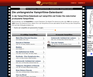 vampirfilm.net: vampirfilm.net - Die Umfangreiche Vampirfilme-Datenbank
Umfangreiche Film-Datenbank für Vampirfilme