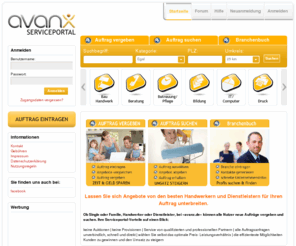 avanx.org: Handwerker und Dienstleister suchen und Auftrag vergeben: Serviceportal avanx.de :: 
Angebote von den besten Handwerkern und Dienstleistern für Ihren Auftrag