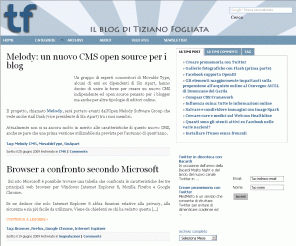 fogliata.net: Tiziano Fogliata :: web design, web marketing e ottimizzazione siti web
Blog di Tiziano Fogliata, web designer, SEO e consulente web marketing.