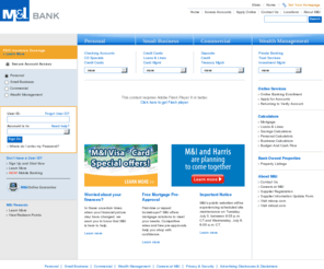 miweb.com: Personal Banking, Small Business Banking, Commercial Banking, Wealth Management | M&I Bank
M&I Bank offers personal banking, small business banking, commercial banking, and wealth management services.