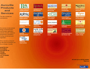 auroville-products.com: Auroville Products and Services. Hosted by penta Services
A selection of Auroville units and their products and services. Welcome... 