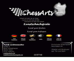 chessarts.de: Herzlich Willkommen bei PatArts
PatArts - Kunst zum Anfassen: Schachfiguren, Objekte und Skulpturen aus Ton und Stein