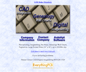 4cadi.com: CAD Integration, Digital Imagesetting, and LDS Stake Directories
Lds Stake Directory printing and software. Electronic Pre-Press Services. We do books. Imagesetting and Photoplotting Service Bureau. 24